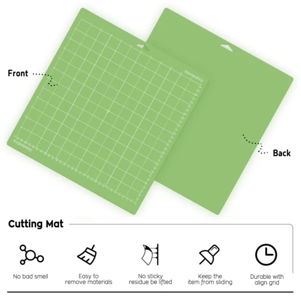 Pack of 3 12inch Cutting Mat for Cricut Explore Air 2/Air/One (Standard/Light/StrongGrip) Sewing Engraving DIY Board with Grid 4