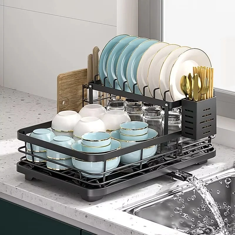 Dish Drying Rack Kitchen Adjustable Stainless Steel Cutting Board Organizer Dish Bowl Drainer Storage Rack Kitchen Tools 1