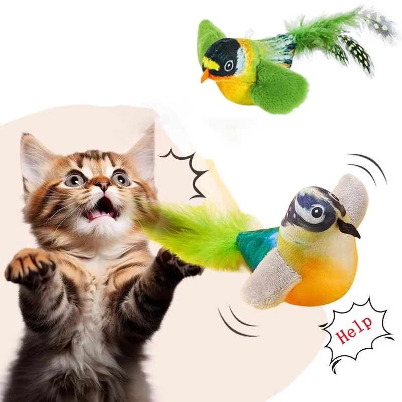 Cat Toys For Indoor Cats Interactive Cat Toy Realistic Bird Sound Cat Toy Plush Cat Toy Catnip Cat Toy for Cats Kitten Toy 1