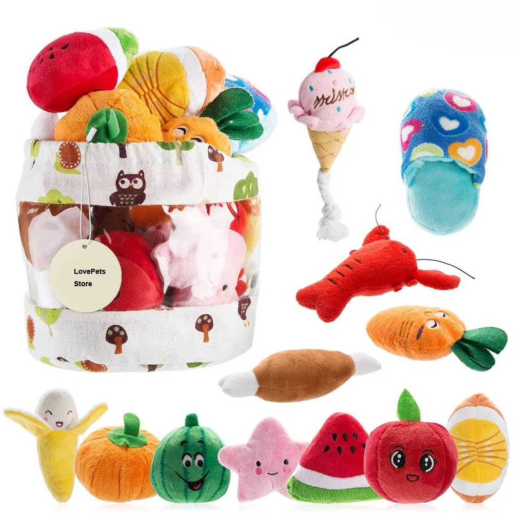 10/20/50 Pack Dog Squeaky Toys Plush Games Cute Plush Toys for Small Medium Dog Fleece Toys Wholesale 1