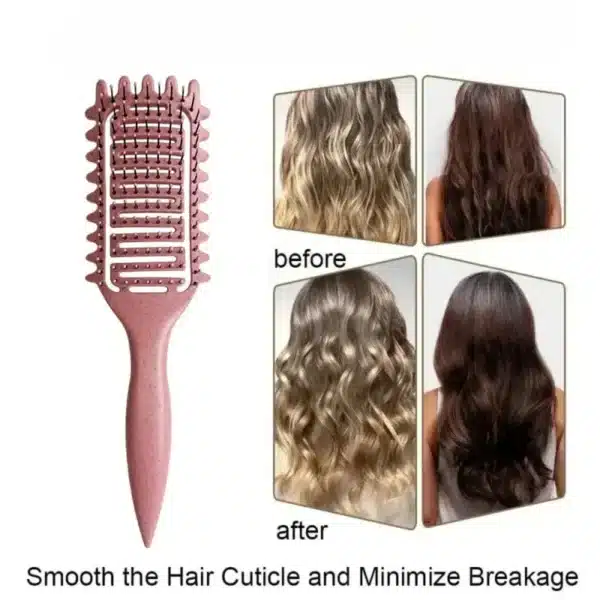 Curl Define Styling Brush Hollow Boar Bristle Detangling Hair Brush Tangled Hair Comb Shaping Defining Curls Styling Tools 2