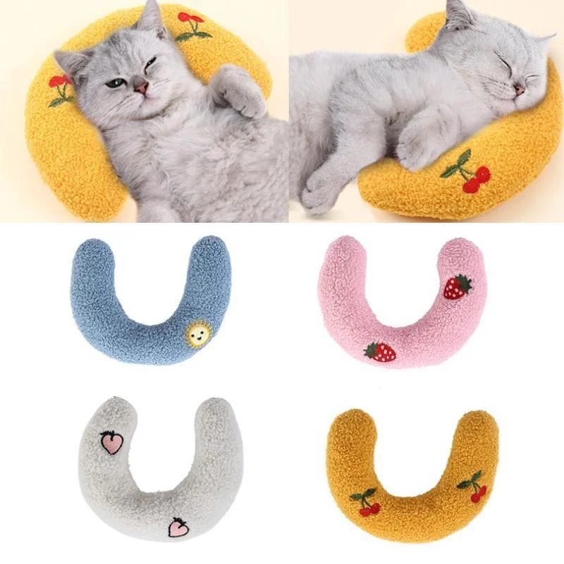 Cat Pillow Pet Cat Dog Sleeping Pillow Soft U-shaped Pillow Cat Toy Pet Toys Pet Supplies  аксесуари для котів 1