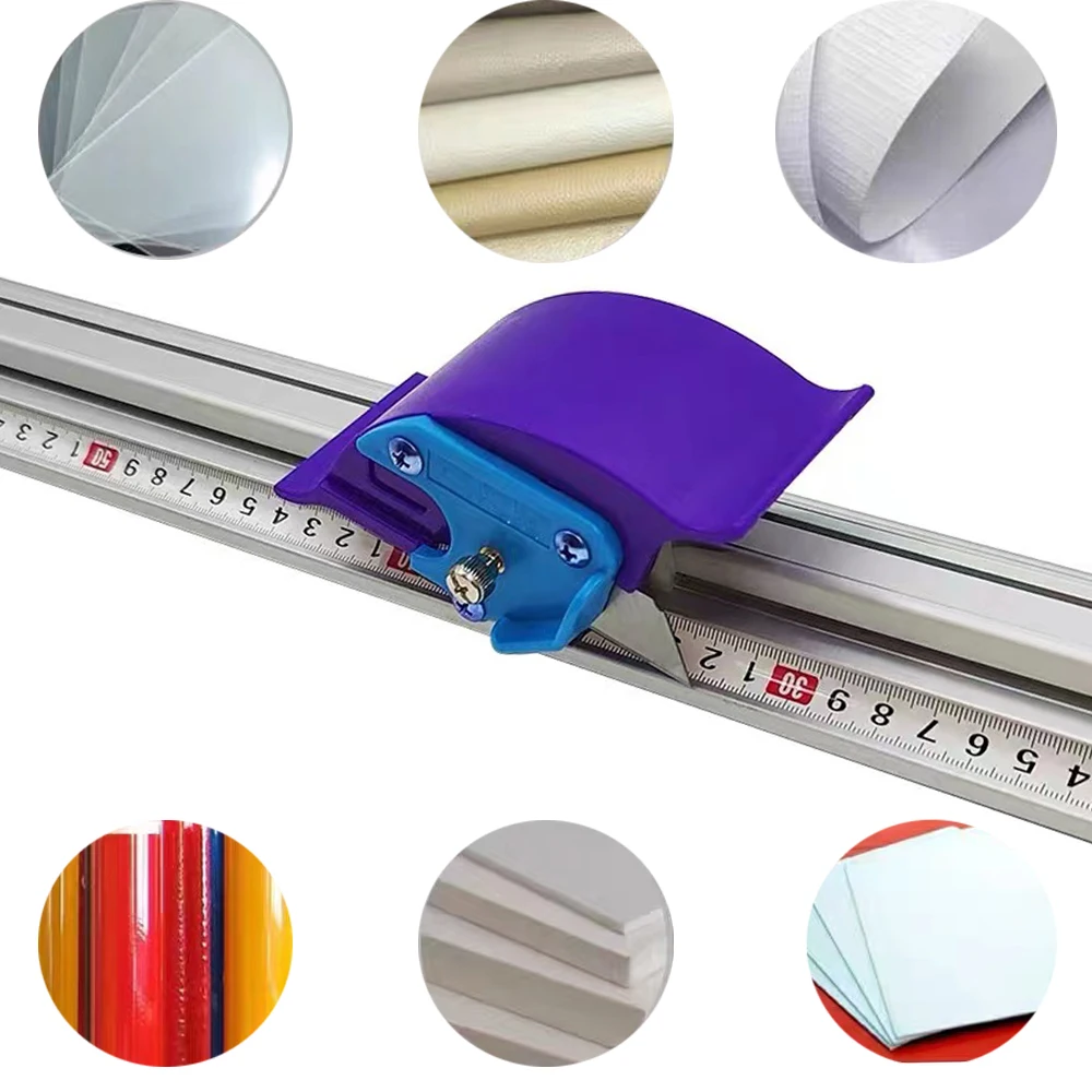 Sliding cutting ruler KT board leather rice paper advertising tool paper carton cutting knife hand guard non-slip steel ruler 1