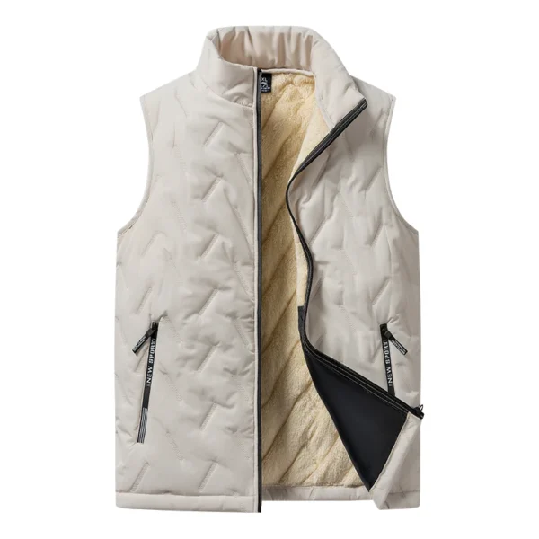 Autumn and winter fashion men's cotton vest jacket casual multifunctional plus size warm standing collar sleeveless men's top 2