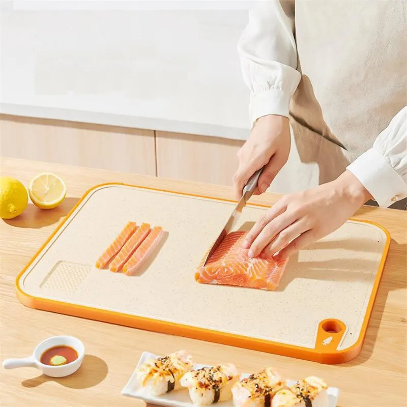 Wheat Straw Double-Sided Antibacterial Cutting Board Home Kitchen Anti-mildew Anti-slip Plastic Multi-functional Sticky Board 1