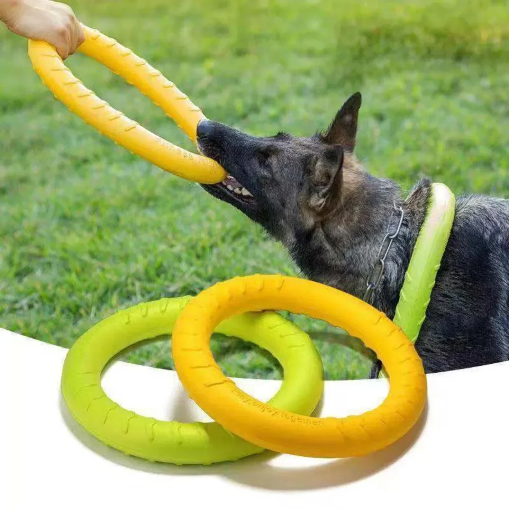 Dog Ring Toys Indestructible Chewing Flying Floating Training Tools Fetch for Small Medium Large Dogs Throwing Catching Flying 1