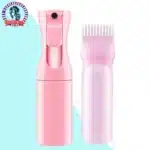 2-Pack Plastic Refillable Continuous Spray Bottles with Root Comb Applicator - Fine Mist Sprayer for Hairstyling Hair Dye Bottle 1