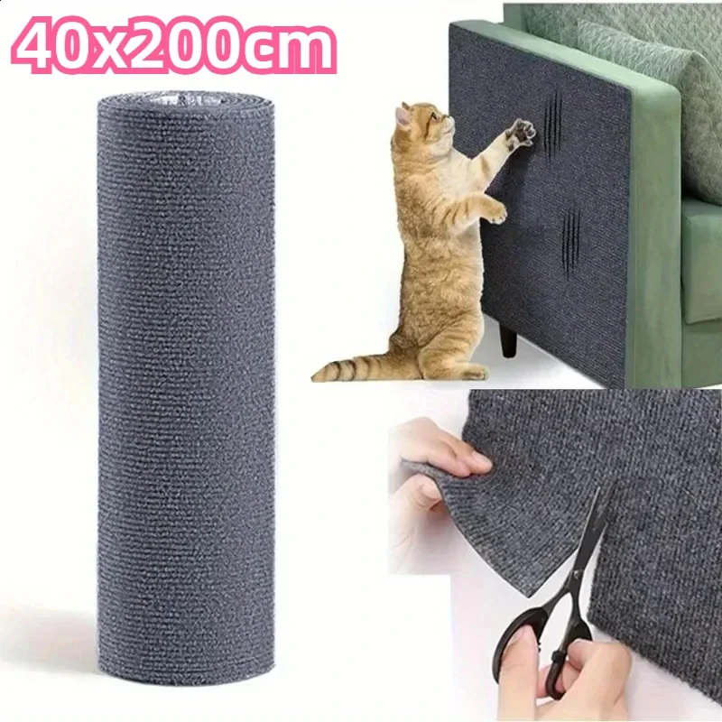 Self-Adhesive Cat Scratch Mat Durable Sisal Furniture Protector DIY Customizable Cat Scratching Pad for Couch Sofa Protection 1