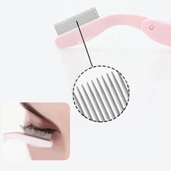 Foldable Ultra-fine Stainless Steel Eyelash Brush Lash Separator Eyebrow Eyelashes Extension Comb Eyelash Curler Makeup Tools 3