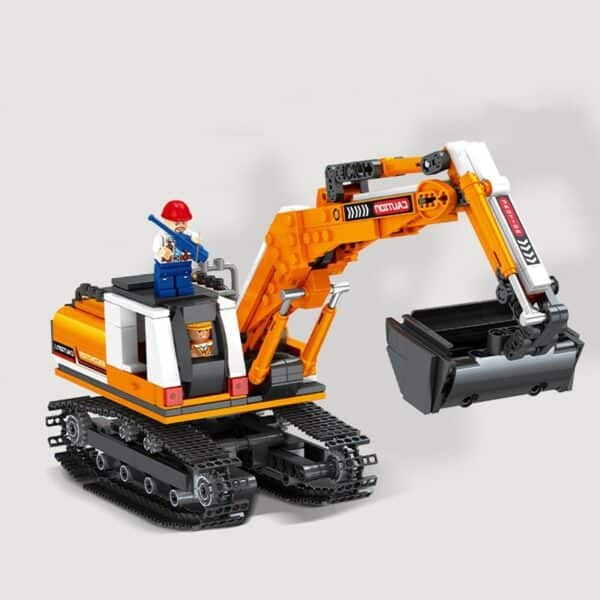 Children's Small Particle Building Blocks Toys Assembling Engineering Car Crane Excavator  Intelligence Brain Assembly Boy Gift - Image 3