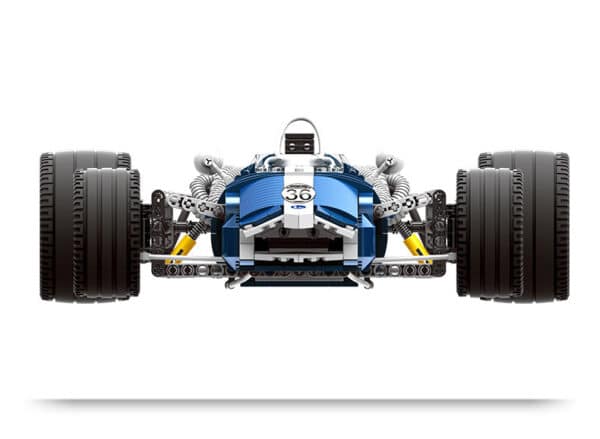Creative Technology Blue Racing Car Assembling Building Blocks Toy - Image 5