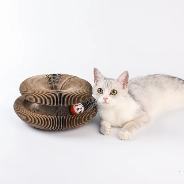 Factory hot sell Interactive Cat Scratching Cardboard Toy Foldable Magic Organ Cat Scratching Board Cat Cordion 2