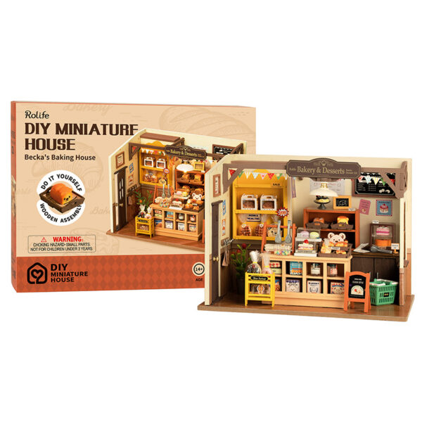 Robotime Rolife Becka's Baking House DIY Miniature House For Kids Children 3D Wooden Assembly Toys Easy Connection Home Decorate - Image 7