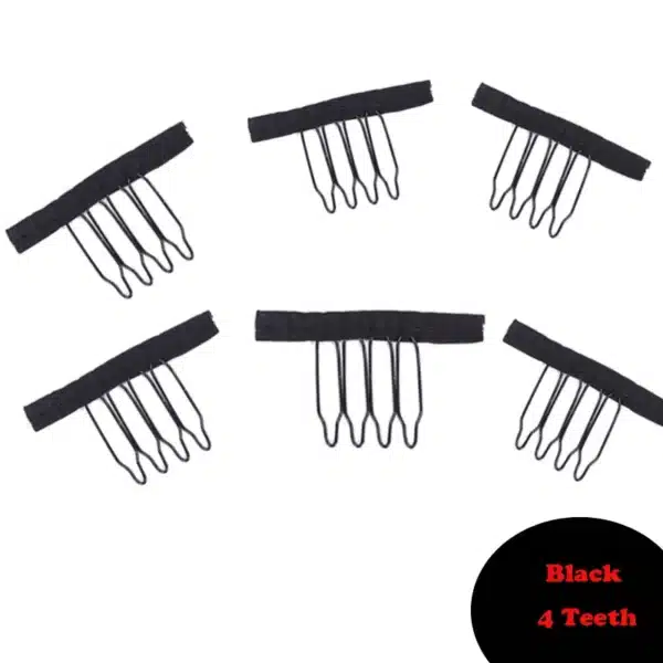 Plussign Top Quality 10pcs Stainless Steel Wig Comb For Making Wigs Lace Wig Cap Tools Hair Foudation 6 Teeth Wig Comb Clip 6