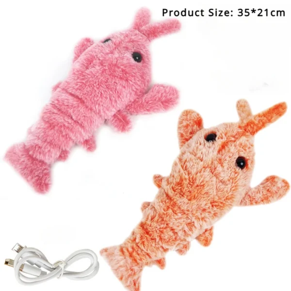 New Cat Toys Electric Lobster USB Rechargeable Simulation Jumping Shrimp Plush Electric Pet Teasing Cat Dogs Toys Pet Supplies 6