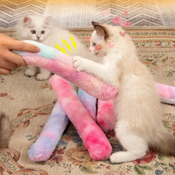 Interactive Cat Chew Toys Kitty Kick Sticks Soft Plush Catnip Toy Durable Cat Kick Toy for Teeth Cleaning and Indoor Playing 2
