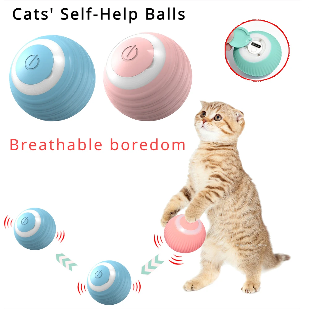 Interactive Cat Toy Ball 360° Automatic Rotating Rolling Ball Accessories for Cats Toys With USB Charging Function Pet Things 1