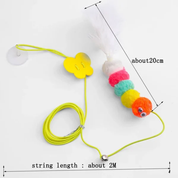 Pet Cat Toys Funny Stick Kitten Self -hi Elastic Rope Dragonfly Shape Feather Bell Teasing Stick Hanging Swing Thousands 6