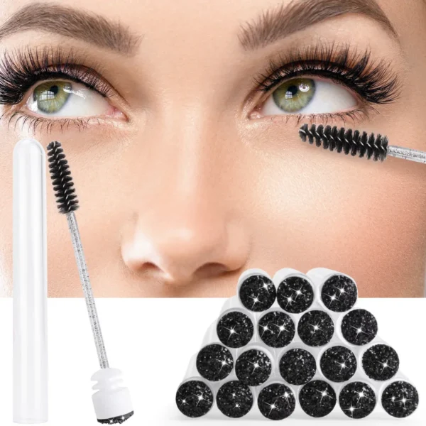 25/50Pcs Eyelash Brush Tubes Crystal Lash Mascara Wands Eyebrow Comb Spoolies Container Lashes Brushes Applicators Makeup Tools 3