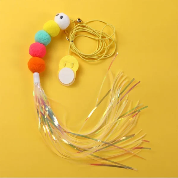 Pet Cat Toys Funny Stick Kitten Self -hi Elastic Rope Dragonfly Shape Feather Bell Teasing Stick Hanging Swing Thousands 2