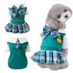 Preppy Style Dogs Clothes Dog Couples Dress Dog T-Shirt Skirt For Puppy Kitten Clothing Poodle Chihuahua Costumes Pet Apparel 1