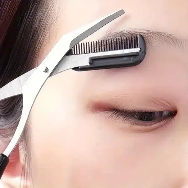 Stainless Steel Eyebrow Trimming Scissors With Comb, Safe Eyebrow Trimming Makeup Tool, Precise Creation Of Perfect Eyebrow Shap 2