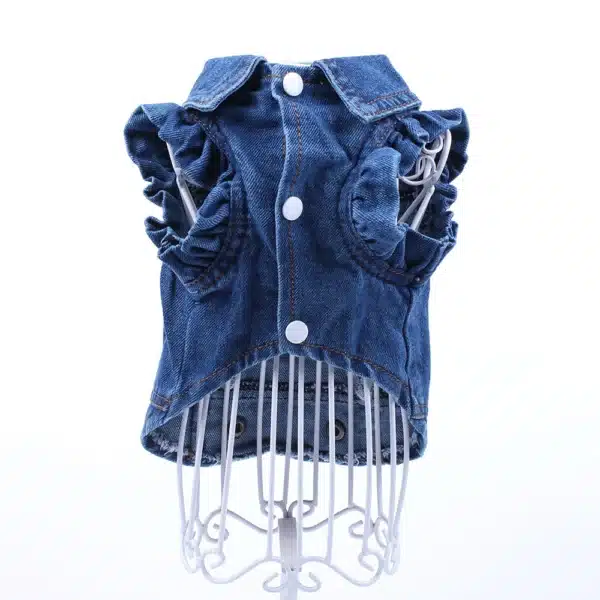 Jeans Pet Dog Jacket Strawberrys Desin Denim Coat Dress Puppy Spring/Autumn Clothes Apparel 5