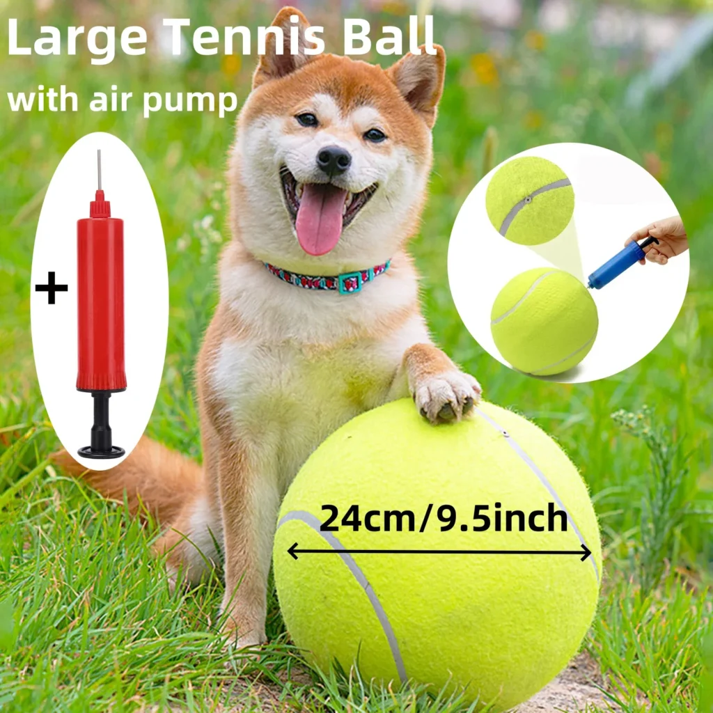 7/9.5Inch Giant Tennis Ball Pet Inflatable Toy for Dog Training Ball 24cm Large Tennis Ball with Air Pump Interactive Dog Toys 1