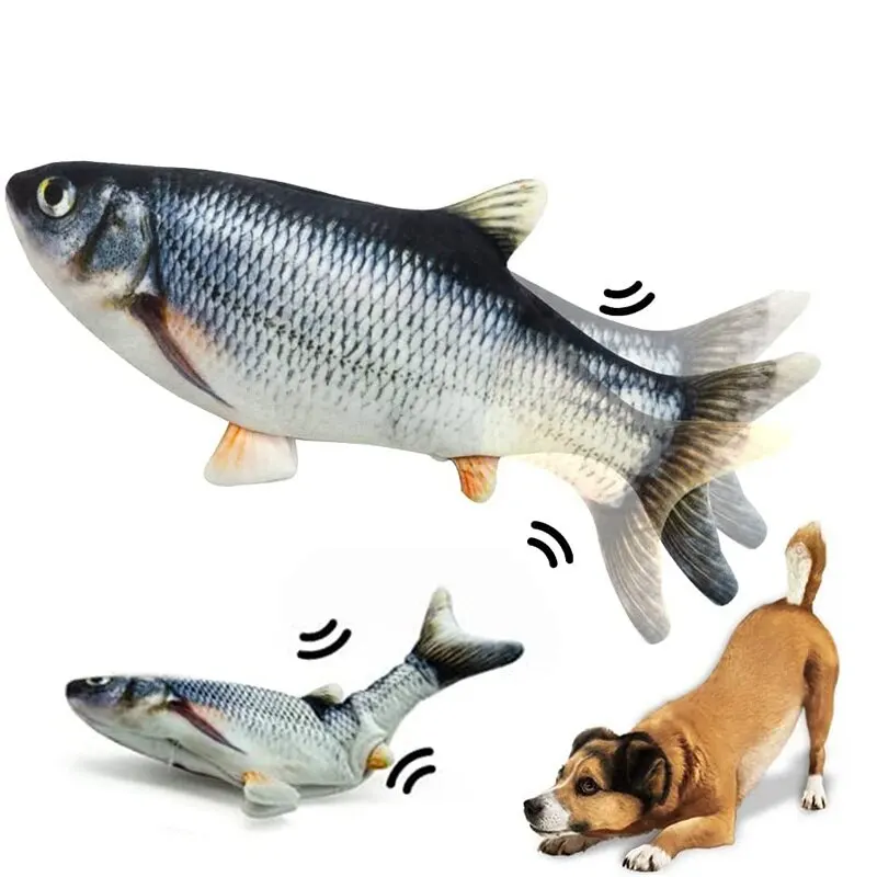 Cat Dog Toy Fish USB Charging Electric Floppy Simulation Fish Interactive Training Teeth Grinding Pet Chew Toys 1