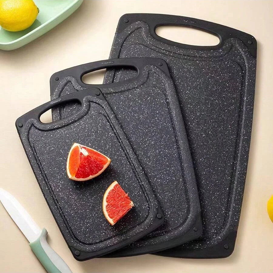 1/3PCS kitchen household imitation marble can hang non-slip classification vegetables meat fruit multi-functional cutting board 1