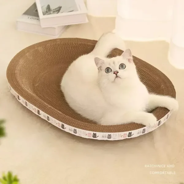Corrugated Cat Scratcher Cat Scrapers Round Oval Grinding Claw Toys for Cats Wear-Resistant Cat Bed Nest Cat Accessories 4