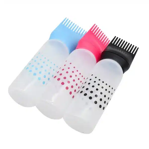 160ml Refillable Hair Coloring Bottle Applicator Comb Plastic Dyeing Shampoo Hair Comb Bottle Salon Hair Coloring Tools Supplies 2