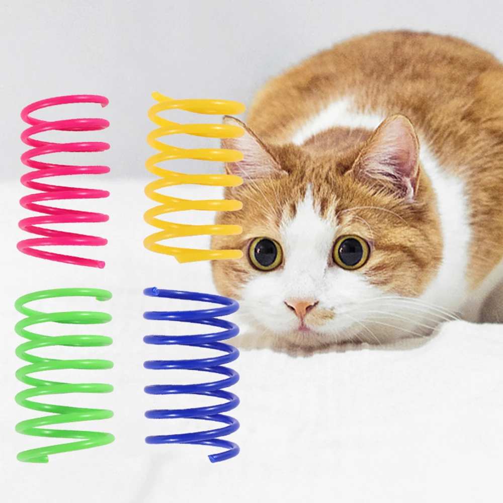 Kitten Cat Toys Wide Durable Heavy Gauge Cat Spring Toy Colorful Springs Cat Pet Toy Coil Spiral Springs 1