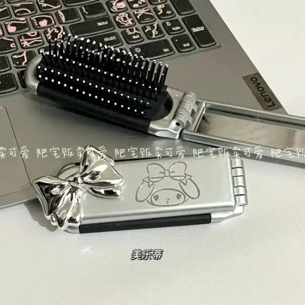 Sanrio Hello Kitty Comb Kuromi mymelody Pochacco Action Anime Figures Portable Fold Airbag Comb Girl Travel Shopping Articles 3