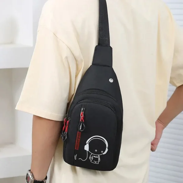 Men's Chest Bag 2024 New Casual Fashion Shoulder Bag Male Hand Crossbody Korean Cycling Backpack 4