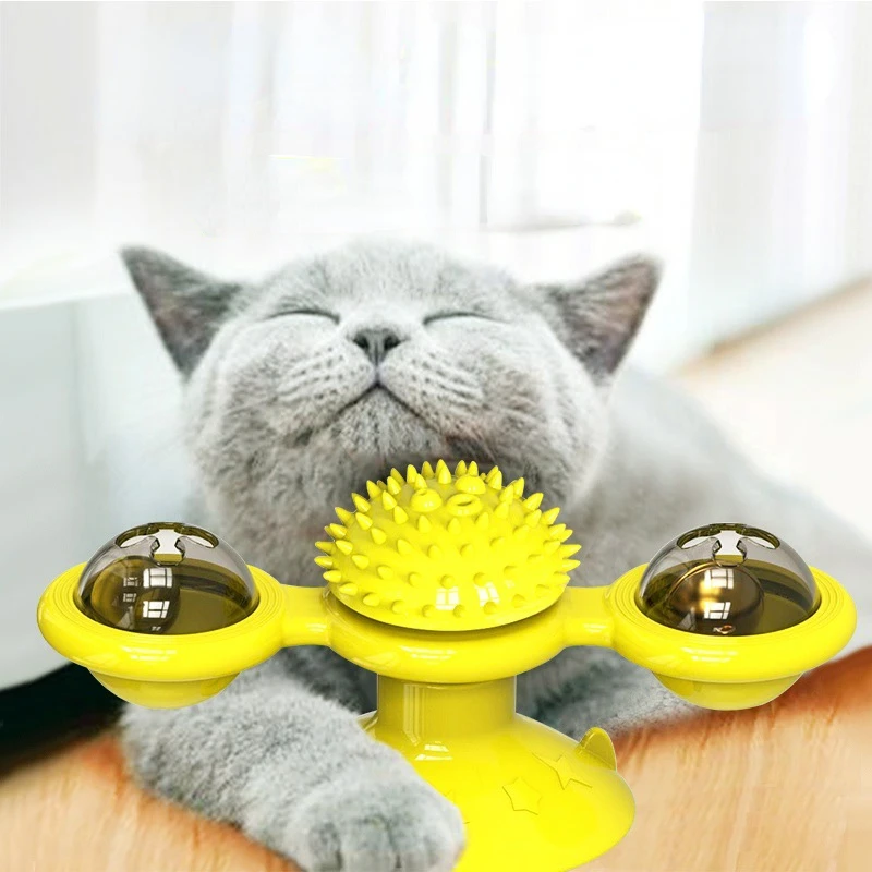 Windmill Cat Toy Interactive Pet Toys for Cats Puzzle Cat Game Toy With Whirligig Turntable for Kitten Brush Teeth Pet Supplies 1