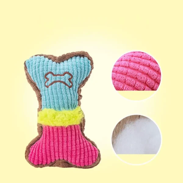 1pc Dog Squeaky Toys, Bones Plush Dogs Chew Toy for Small Medium Breed Puppy Aggressive Chewer Pets Puppy Playing Cleaning Teeth 4