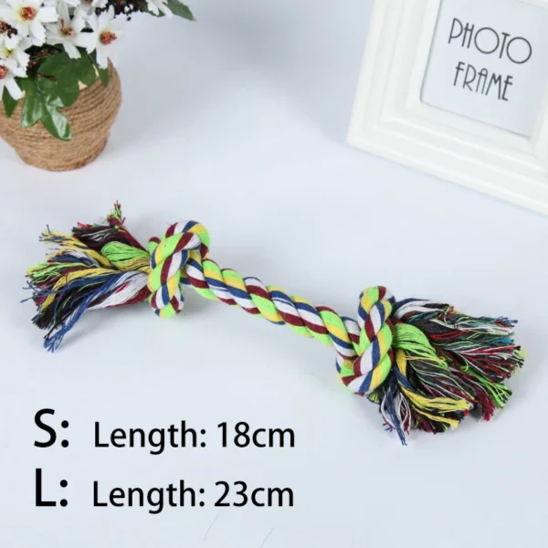 Random Color Pet Dog Toy Bite Rope Double Knot Cotton Rope Funny Cat Toy Bite Resistant and Sharp Teeth Pet Supplies Puppy Toys 6