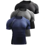 2024 Compression T Shirt Men Summer Sportswear Running T-shirt Elastic Quick Dry Sport Tops Tee Athletic Gym Workout Shirts Men 1