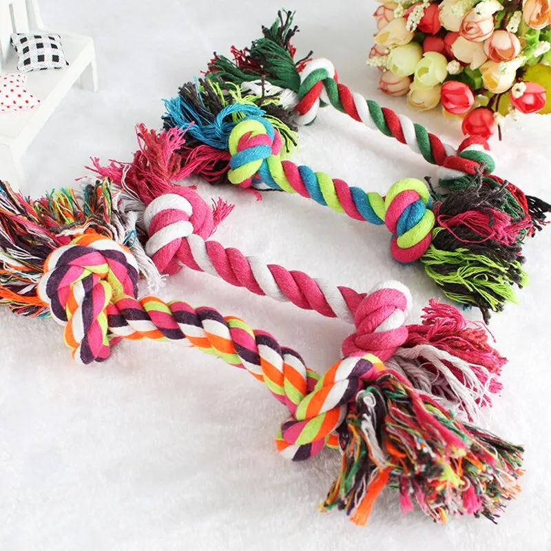 Dog Toy Pet Molar Bite-resistant Cotton Rope Knot for Small Dog Puppy Relieving Stuffy Cleaning Teeth Pet Chew Toys 1