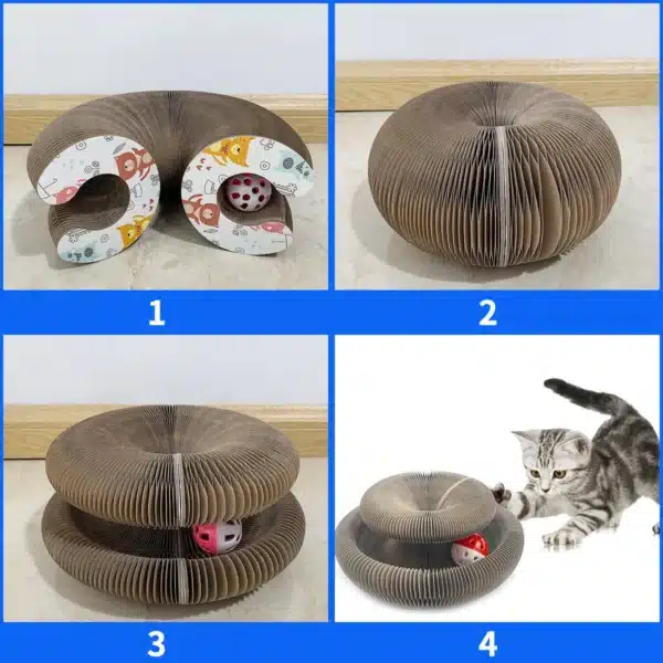 Factory hot sell Interactive Cat Scratching Cardboard Toy Foldable Magic Organ Cat Scratching Board Cat Cordion 3