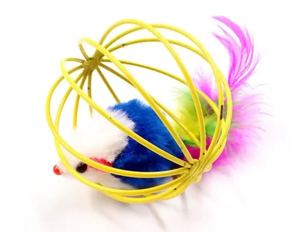 1pc Cat Toy Stick Feather Wand With Bell Mouse Cage Toys Plastic Artificial Colorful Cat Teaser Toy Pet Supplies Random Color 5