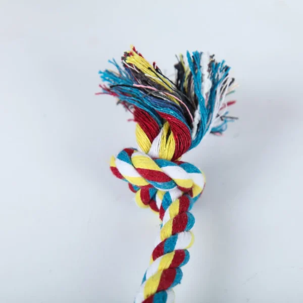 Random Color Pet Dog Toy Bite Rope Double Knot Cotton Rope Funny Cat Toy Bite Resistant and Sharp Teeth Pet Supplies Puppy Toys 2