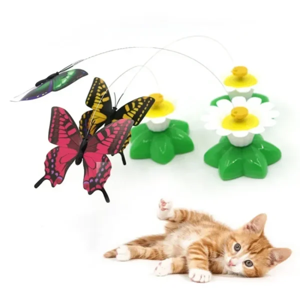 Interactive Cat Toy Mouse for Cats USB Charging Rotating Butterfly Noise Ball Boucing Fish Play-Catch Training Toy for Indoor 4