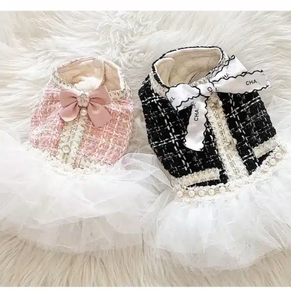 Pet Dog Lace Dress Clothes for Small Dogs Luxury Dog Clothes Tutu Skirt  Princess Fluffy Skirt Cotton Apparel Pet Clothes 4