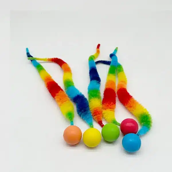 Cat interactive toys Tickle Cat Colorful Bouncing Ball Pet Supplies Puzzle Teasing Indoor Cat Worm Caterpillar Elastic Toy 6