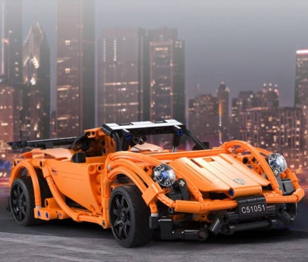 The orange sports car 918 model building block toy children assembly of the double eagle cards C51051 building block remote control series - Image 7