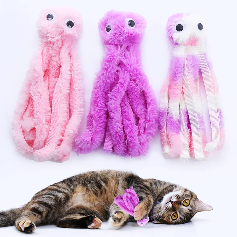 Cat toy Cute octopus plush toy bite resistant teeth interactive play pet supplies 1