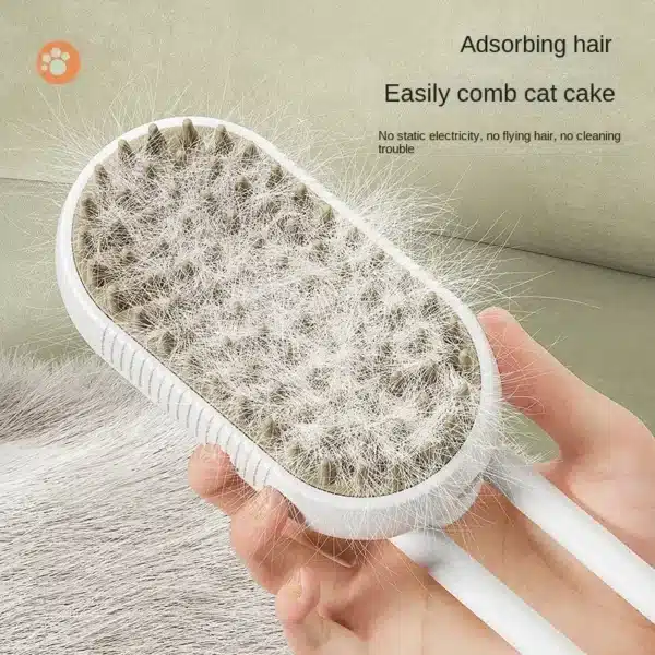 3-in-1 Dog and Cat Electric Brush Cleaning Steam Brush Spray Massage Comb Retractable Handle Pet Grooming Hair Removal Brush 1