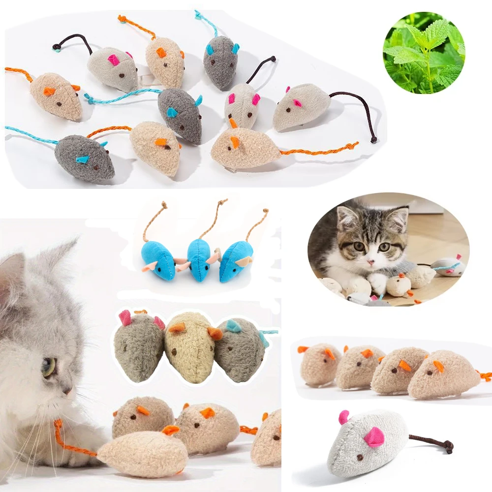 3-200 Pcs Rattle Cat Mouse Toys Also Prefilled Catnip Faux Fur Cat Toys Interactive Cat Game Catnip Toys for Cats Pet Products 1